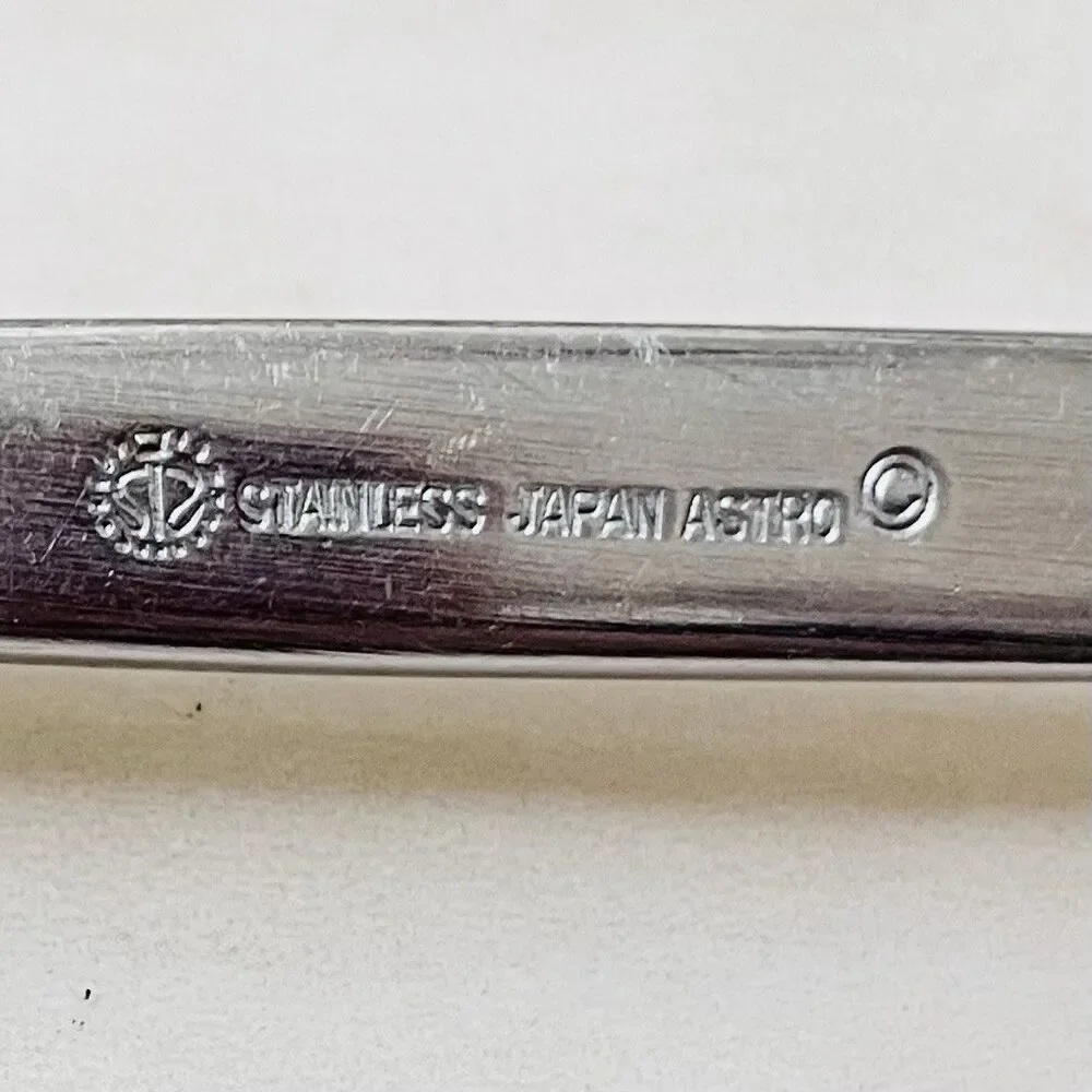 5pc STANLEY ROBERTS Astro Stainless Soup Spoon Sri Satin Hdl Glossy Bwl Japan